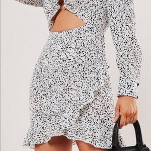 High neck Dalmatian cut out dress NWT